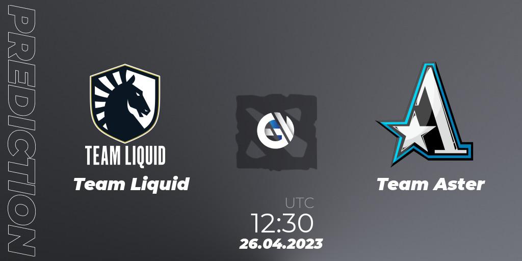 Pronóstico Team Liquid - Team Aster. 26.04.2023 at 12:30, Dota 2, The Berlin Major 2023 ESL - Group Stage