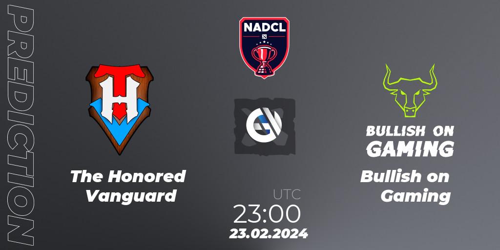 Pronóstico The Honored Vanguard - Bullish on Gaming. 23.02.2024 at 23:00, Dota 2, North American Dota Challengers League Season 6 Division 1