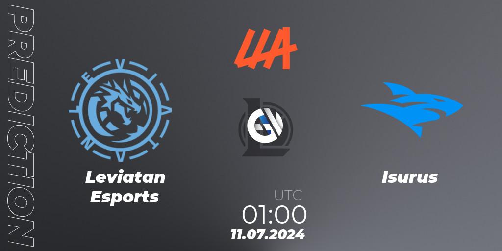 Pronóstico Leviatan Esports - Isurus. 11.07.2024 at 01:00, LoL, LLA Closing 2024 - Group Stage