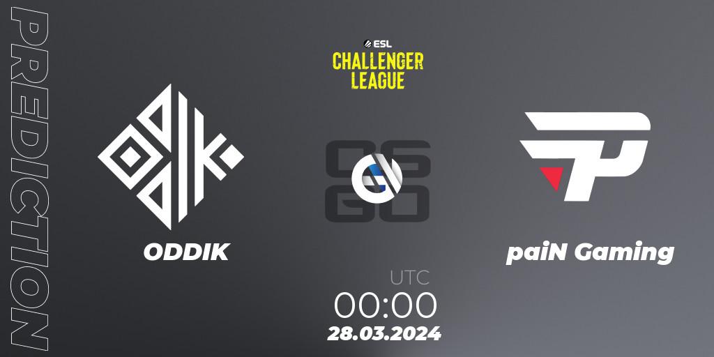 Pronóstico ODDIK - paiN Gaming. 24.04.24, CS2 (CS:GO), ESL Challenger League Season 47: South America