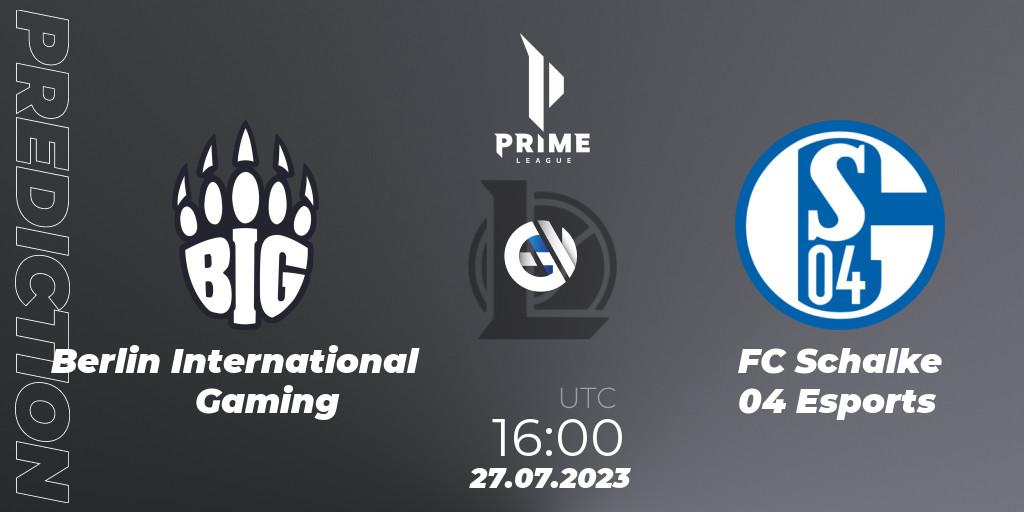 Pronóstico Berlin International Gaming - FC Schalke 04 Esports. 27.07.2023 at 16:00, LoL, Prime League Summer 2023 - Playoffs