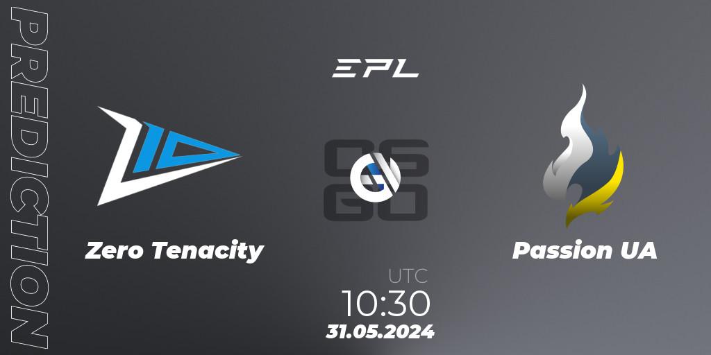 Pronóstico Zero Tenacity - Passion UA. 30.05.2024 at 13:45, Counter-Strike (CS2), European Pro League Season 16