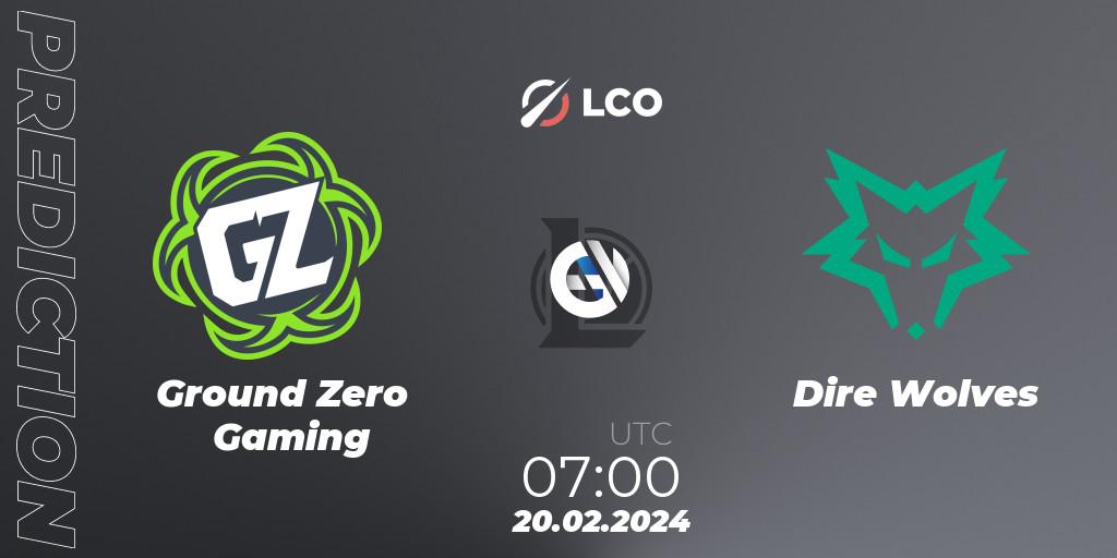 Pronóstico Ground Zero Gaming - Dire Wolves. 20.02.24, LoL, LCO Split 1 2024 - Group Stage