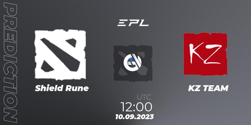 Pronóstico Shield Rune - KZ TEAM. 10.09.2023 at 13:30, Dota 2, European Pro League Season 12