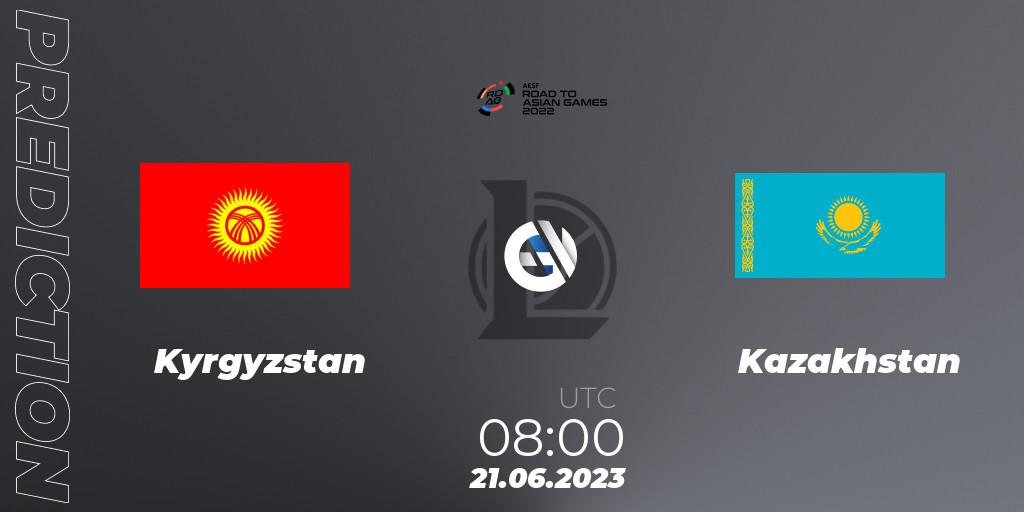 Pronóstico Kyrgyzstan - Kazakhstan. 21.06.2023 at 08:00, LoL, 2022 AESF Road to Asian Games - Central and South Asia