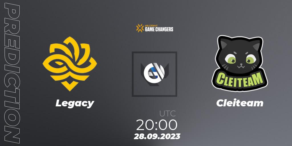 Pronóstico Legacy - Cleiteam. 28.09.2023 at 20:00, VALORANT, VCT 2023: Game Changers Brazil Series 2