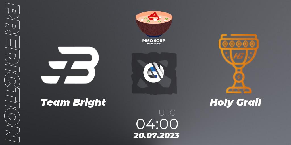 Pronóstico Team Bright - Holy Grail. 20.07.2023 at 04:04, Dota 2, Moon Studio Miso Soup