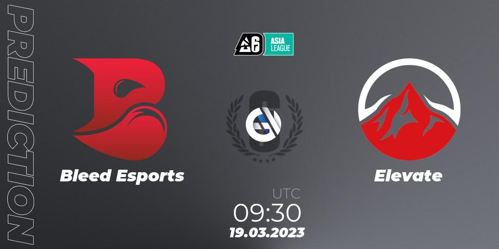Pronóstico Bleed Esports - Elevate. 19.03.2023 at 09:30, Rainbow Six, SEA League 2023 - Stage 1