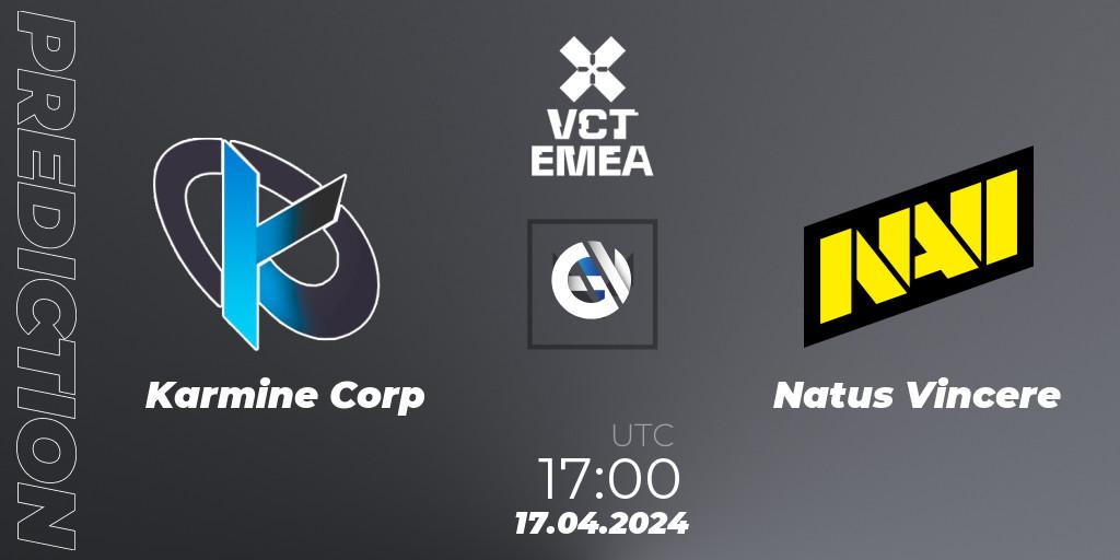 Pronóstico Karmine Corp - Natus Vincere. 17.04.24, VALORANT, VALORANT Champions Tour 2024: EMEA League - Stage 1 - Group Stage
