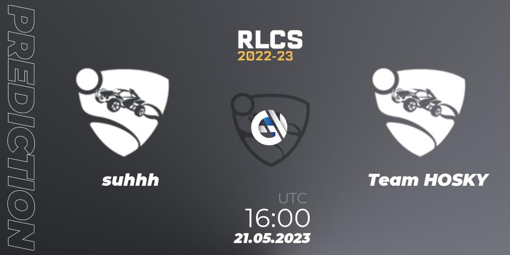 Pronóstico suhhh - Team HOSKY. 21.05.2023 at 16:00, Rocket League, RLCS 2022-23 - Spring: Europe Regional 2 - Spring Cup: Closed Qualifier