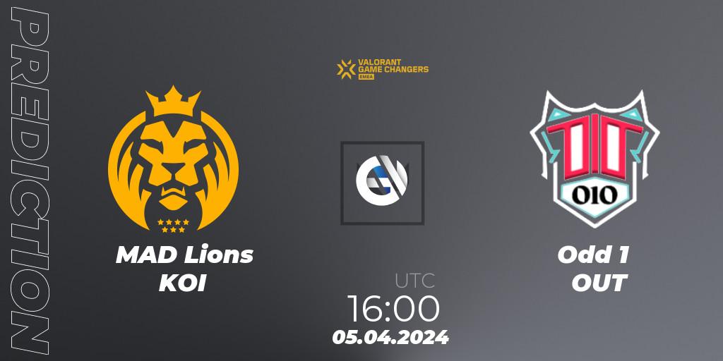 Pronóstico MAD Lions KOI - Odd 1 OUT. 05.04.2024 at 16:00, VALORANT, VCT 2024: Game Changers EMEA Contenders Series 1