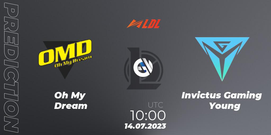 Pronóstico Oh My Dream - Invictus Gaming Young. 14.07.2023 at 12:00, LoL, LDL 2023 - Regular Season - Stage 3