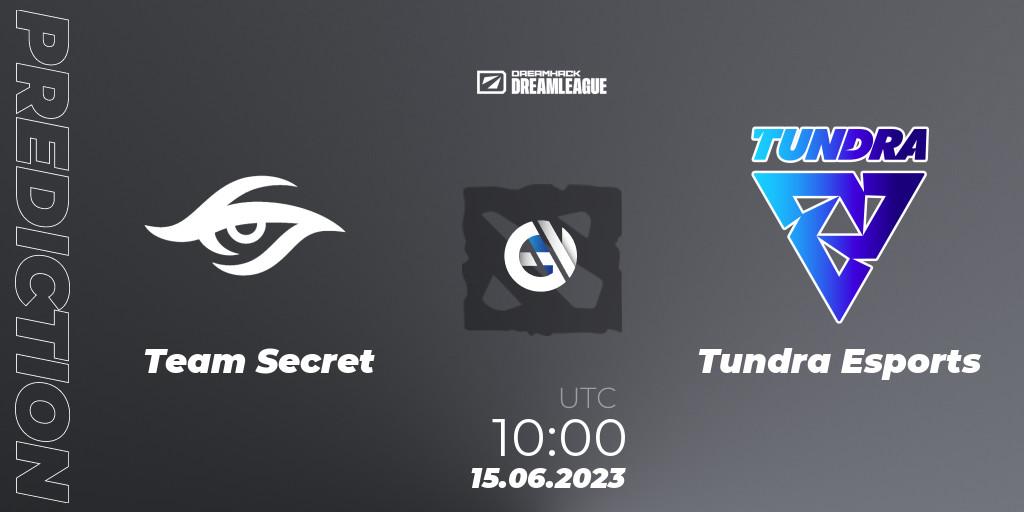 Pronóstico Team Secret - Tundra Esports. 15.06.2023 at 09:55, Dota 2, DreamLeague Season 20 - Group Stage 1