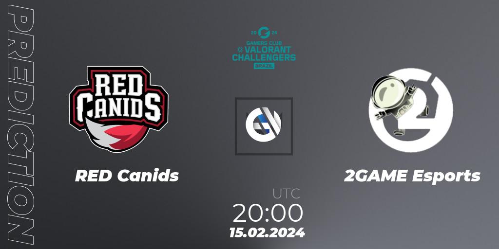 Pronóstico RED Canids - 2GAME Esports. 15.02.2024 at 20:00, VALORANT, VALORANT Challengers Brazil 2024: Split 1