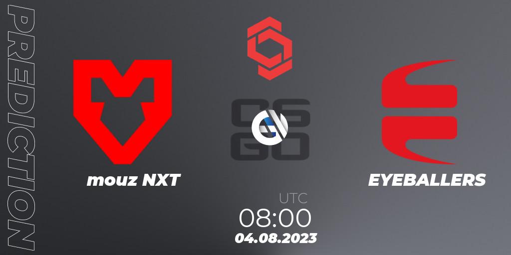 Pronóstico mouz NXT - EYEBALLERS. 04.08.2023 at 08:00, Counter-Strike (CS2), CCT Central Europe Series #7