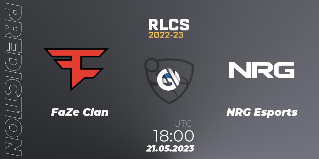 Pronóstico FaZe Clan - NRG Esports. 21.05.2023 at 18:00, Rocket League, RLCS 2022-23 - Spring: North America Regional 2 - Spring Cup