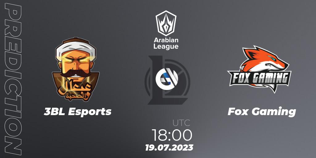 Pronóstico 3BL Esports - Fox Gaming. 19.07.23, LoL, Arabian League Summer 2023 - Group Stage