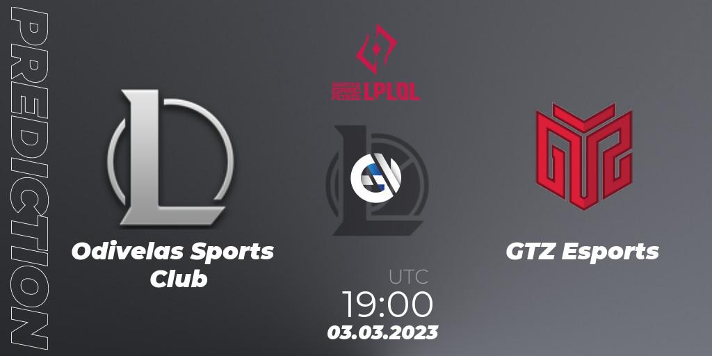 Pronóstico Odivelas Sports Club - GTZ Esports. 03.03.2023 at 22:45, LoL, LPLOL Split 1 2023 - Group Stage