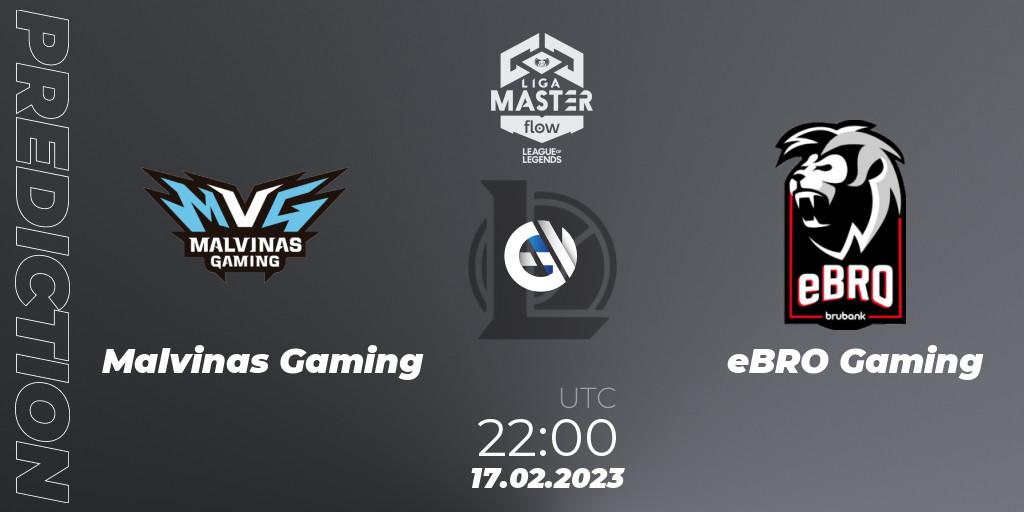 Pronóstico Malvinas Gaming - eBRO Gaming. 17.02.2023 at 22:00, LoL, Liga Master Opening 2023 - Group Stage