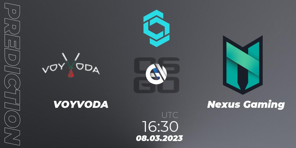 Pronóstico VOYVODA - Nexus Gaming. 08.03.23, CS2 (CS:GO), CCT North Europe Series #4