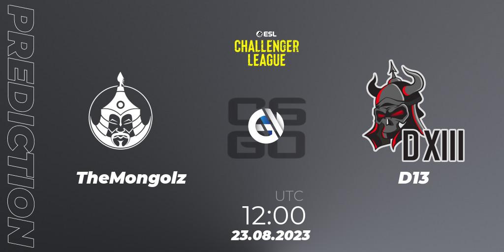 Pronóstico TheMongolz - D13. 23.08.23, CS2 (CS:GO), ESL Challenger League Season 46: Asia-Pacific