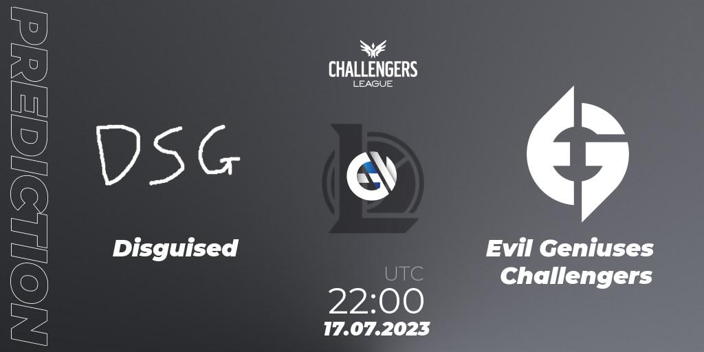 Pronóstico Disguised - Evil Geniuses Challengers. 17.06.2023 at 20:00, LoL, North American Challengers League 2023 Summer - Group Stage