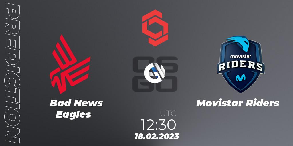 Pronóstico Bad News Eagles - Movistar Riders. 18.02.2023 at 12:30, Counter-Strike (CS2), CCT Central Europe Series Finals #1