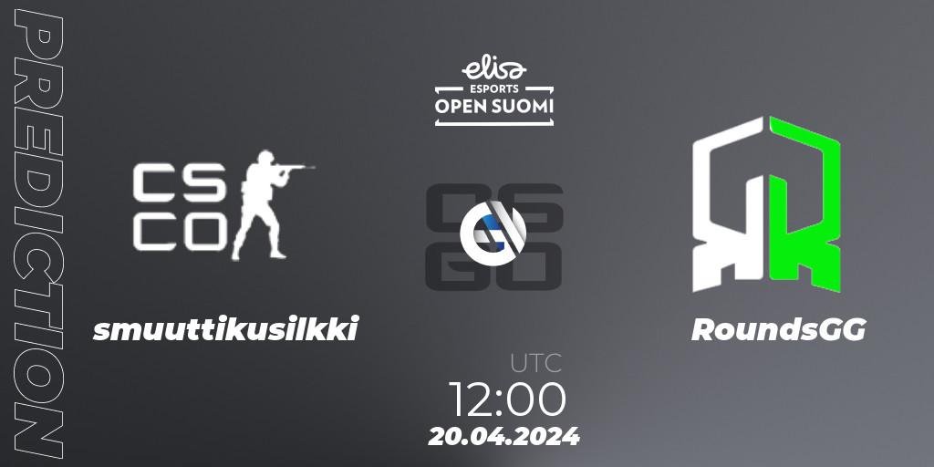 Pronóstico smuuttikusilkki - RoundsGG. 20.04.24, CS2 (CS:GO), Elisa Open Suomi Season 6