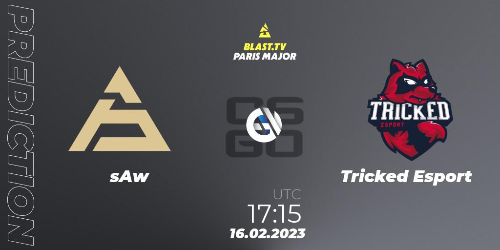 Pronóstico sAw - Tricked Esport. 16.02.2023 at 17:00, Counter-Strike (CS2), BLAST.tv Paris Major 2023 Europe RMR Closed Qualifier A