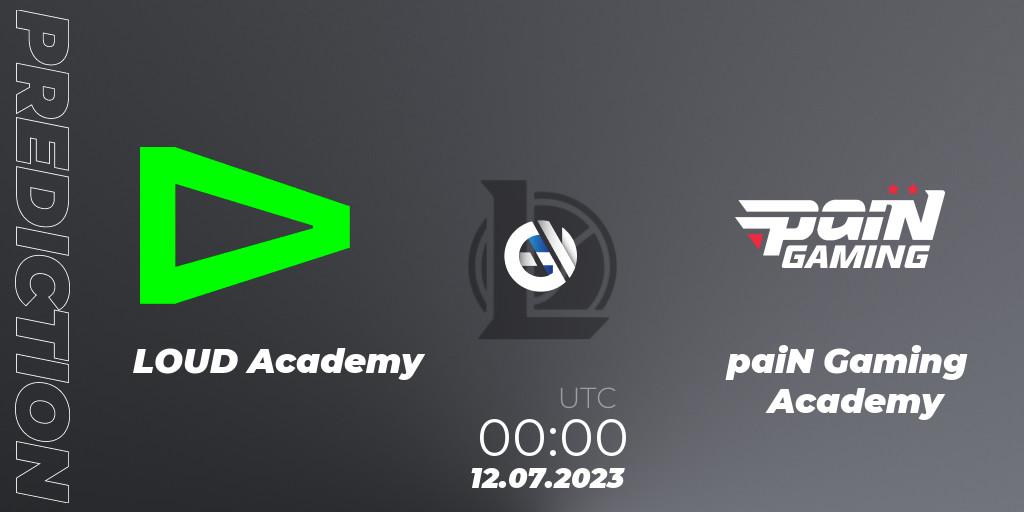 Pronóstico LOUD Academy - paiN Gaming Academy. 12.07.2023 at 00:00, LoL, CBLOL Academy Split 2 2023 - Group Stage