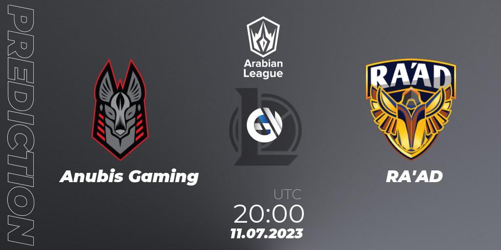 Pronóstico Anubis Gaming - RA'AD. 11.07.2023 at 20:00, LoL, Arabian League Summer 2023 - Group Stage