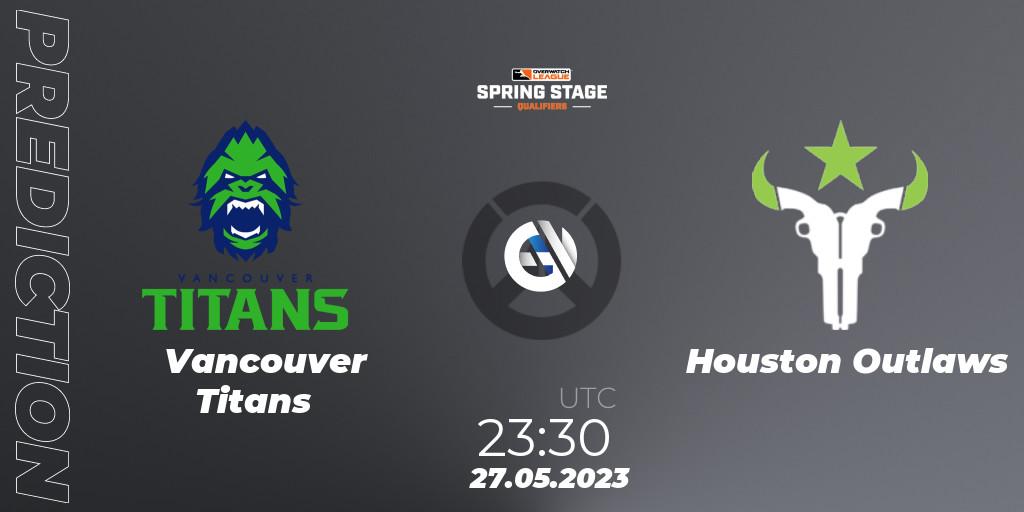Pronóstico Vancouver Titans - Houston Outlaws. 27.05.2023 at 23:45, Overwatch, OWL Stage Qualifiers Spring 2023 West