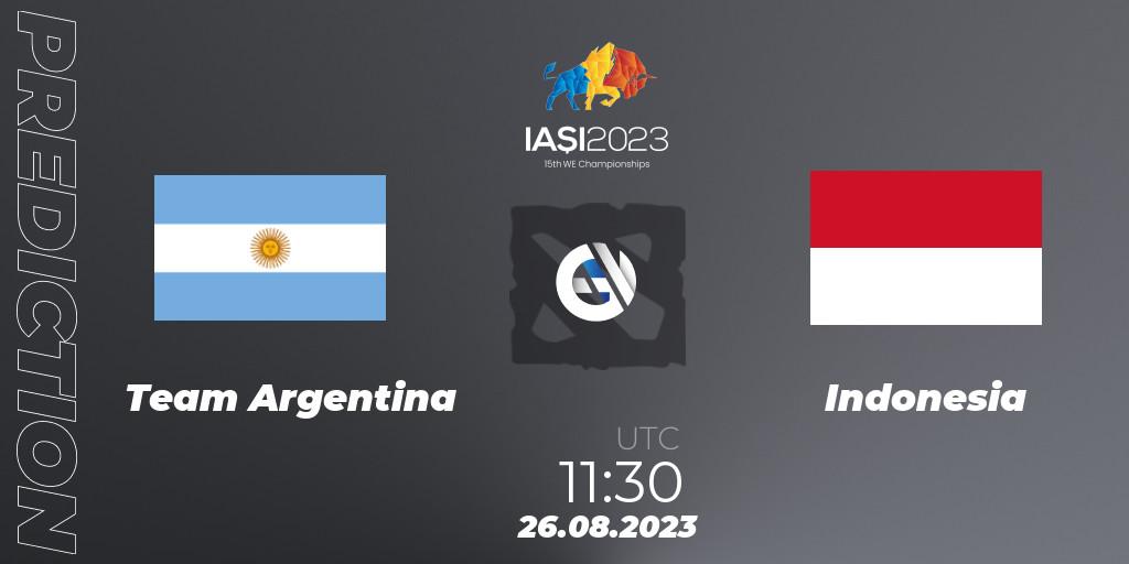 Pronóstico Team Argentina - Indonesia. 26.08.2023 at 19:30, Dota 2, IESF World Championship 2023