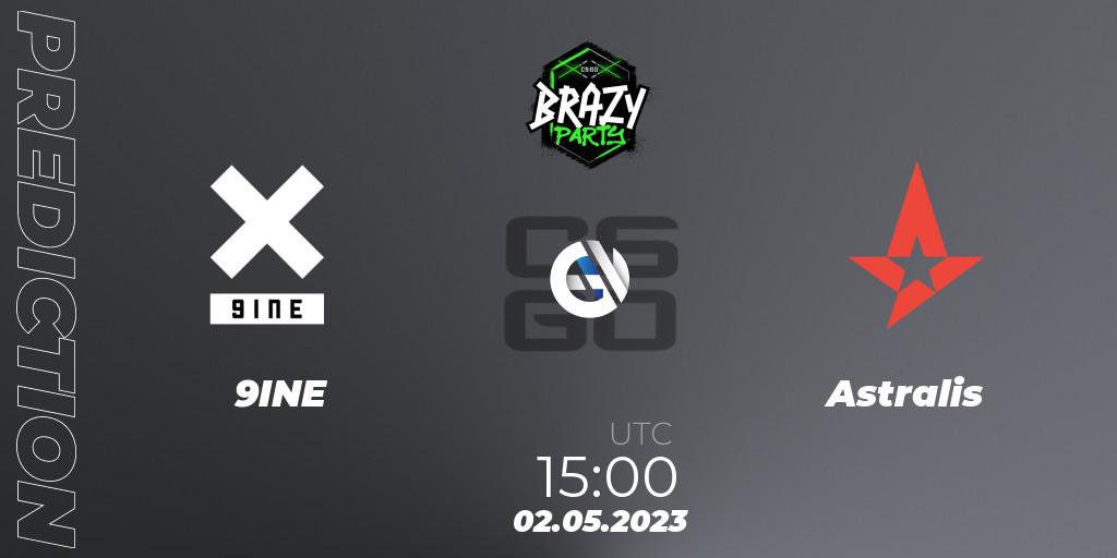 Pronóstico 9INE - Astralis. 02.05.2023 at 15:00, Counter-Strike (CS2), Brazy Party 2023