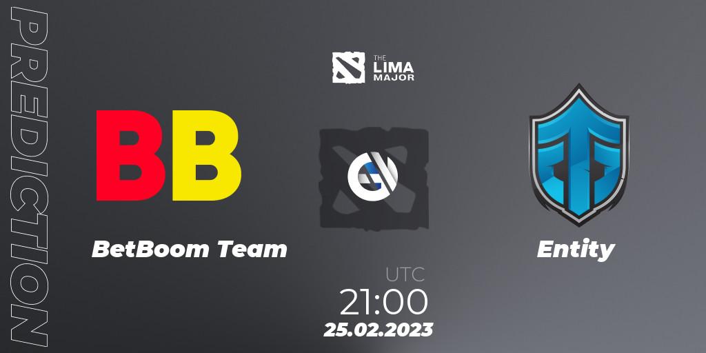 Pronóstico BetBoom Team - Entity. 25.02.2023 at 21:37, Dota 2, The Lima Major 2023