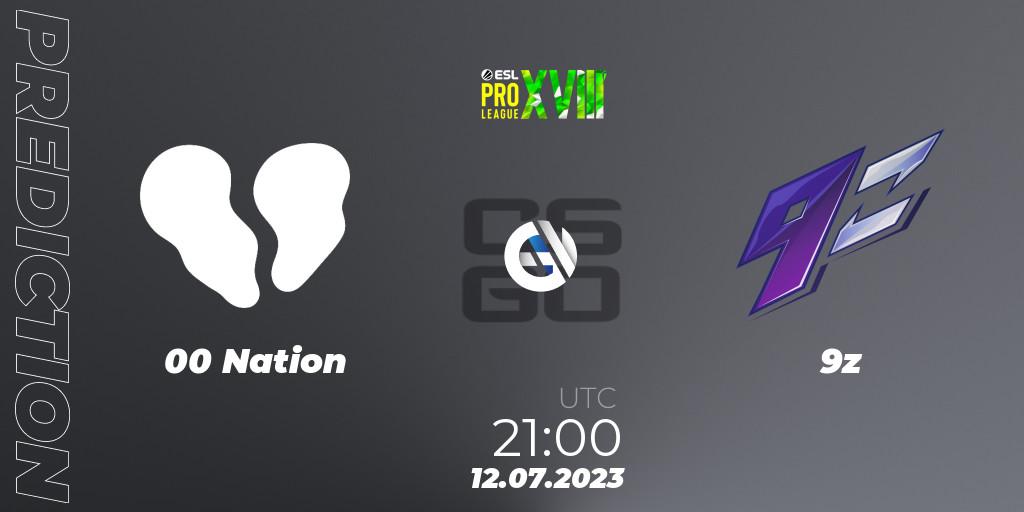 Pronóstico 00 Nation - 9z. 12.07.23, CS2 (CS:GO), ESL Pro League Season 18: South American Qualifier