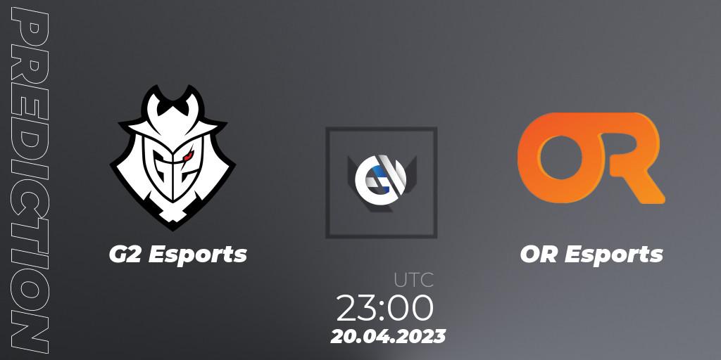 Pronóstico G2 Esports - OR Esports. 20.04.2023 at 22:45, VALORANT, VCL North America Split 2 2023 Group B