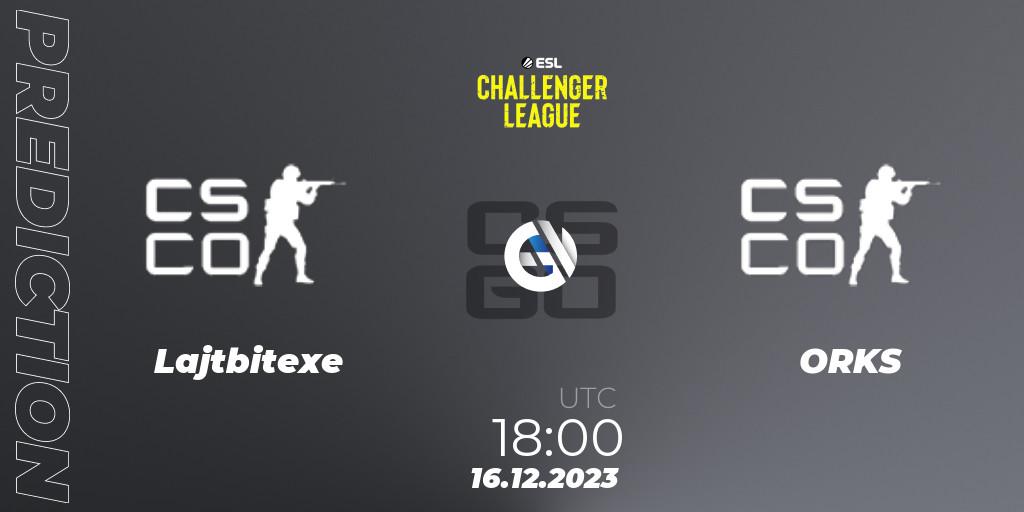 Pronóstico Lajtbitexe - ORKS. 16.12.2023 at 18:00, Counter-Strike (CS2), ESL Challenger League Season 46 Relegation: Europe