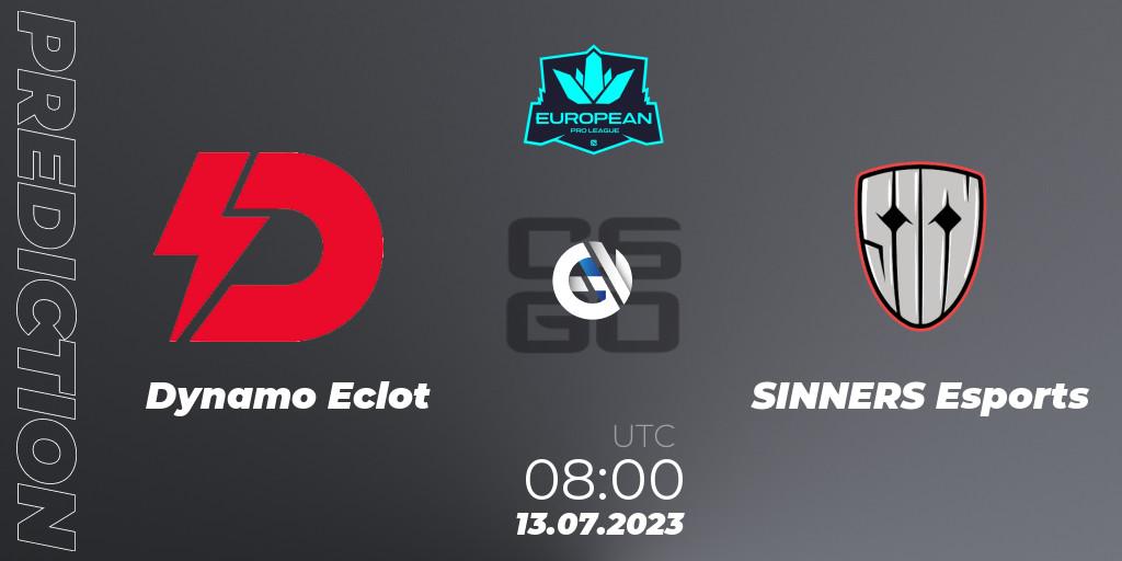 Pronóstico Dynamo Eclot - SINNERS Esports. 13.07.23, CS2 (CS:GO), European Pro League Season 9