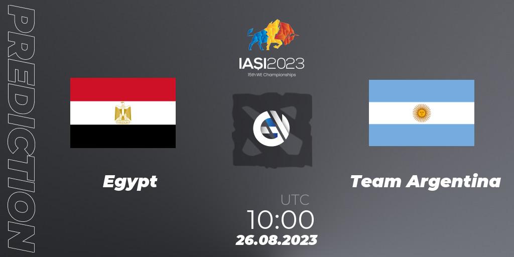Pronóstico Egypt - Team Argentina. 26.08.2023 at 16:30, Dota 2, IESF World Championship 2023