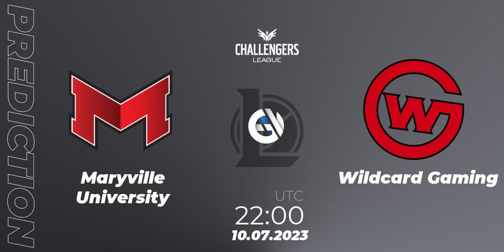 Pronóstico Maryville University - Wildcard Gaming. 10.07.2023 at 22:00, LoL, North American Challengers League 2023 Summer - Group Stage