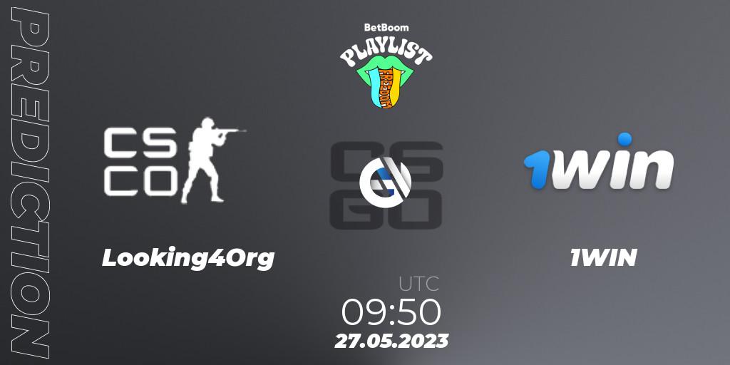 Pronóstico Looking4Org - 1WIN. 27.05.2023 at 09:50, Counter-Strike (CS2), BetBoom Playlist. Freedom