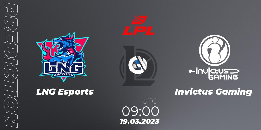 Pronóstico LNG Esports - Invictus Gaming. 19.03.23, LoL, LPL Spring 2023 - Group Stage