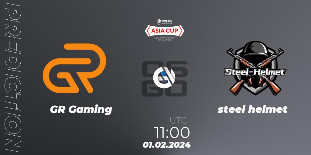 Pronóstico GR Gaming - steel helmet. 01.02.2024 at 11:45, Counter-Strike (CS2), 5E Arena Asia Cup Spring 2024 - BLAST Premier Qualifier