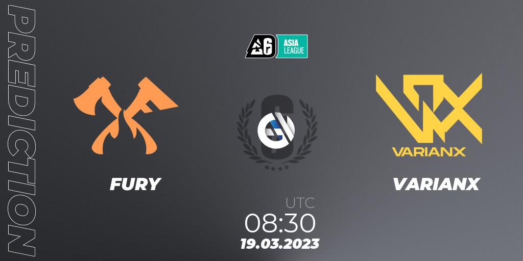 Pronóstico FURY - VARIANX. 19.03.2023 at 08:30, Rainbow Six, SEA League 2023 - Stage 1