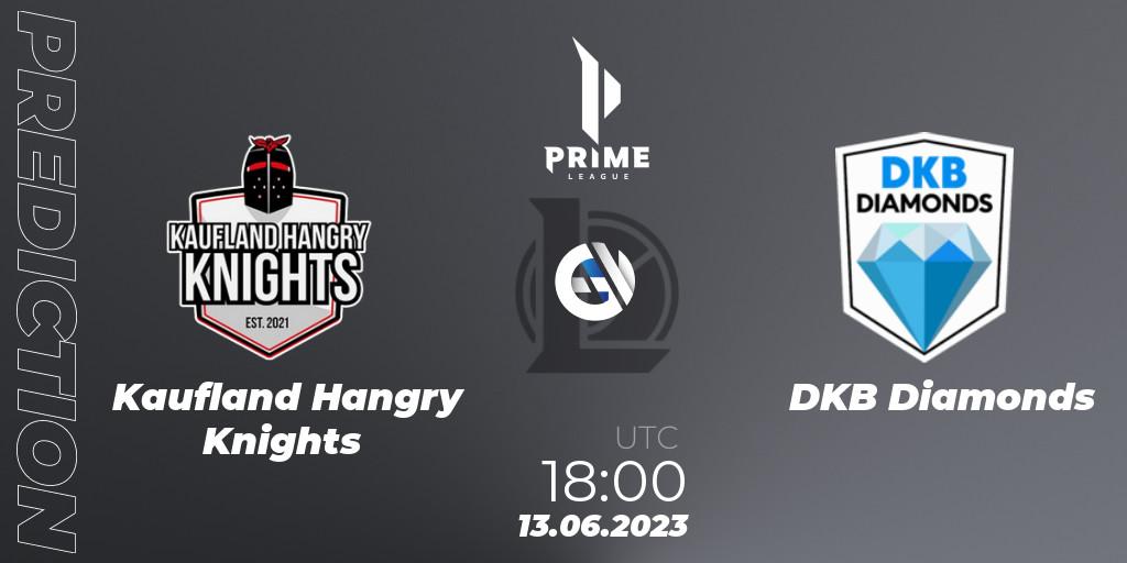 Pronóstico Kaufland Hangry Knights - DKB Diamonds. 13.06.2023 at 18:00, LoL, Prime League 2nd Division Summer 2023