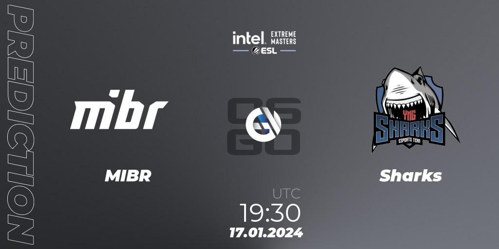 Pronóstico MIBR - Sharks. 17.01.2024 at 19:30, Counter-Strike (CS2), Intel Extreme Masters China 2024: South American Closed Qualifier
