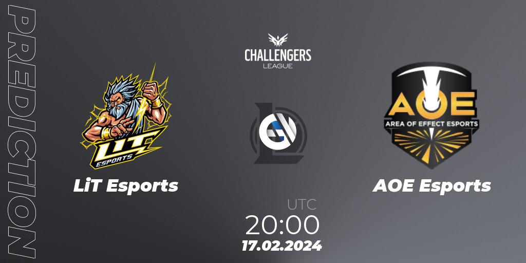 Pronóstico LiT Esports - AOE Esports. 17.02.24, LoL, NACL 2024 Spring - Group Stage