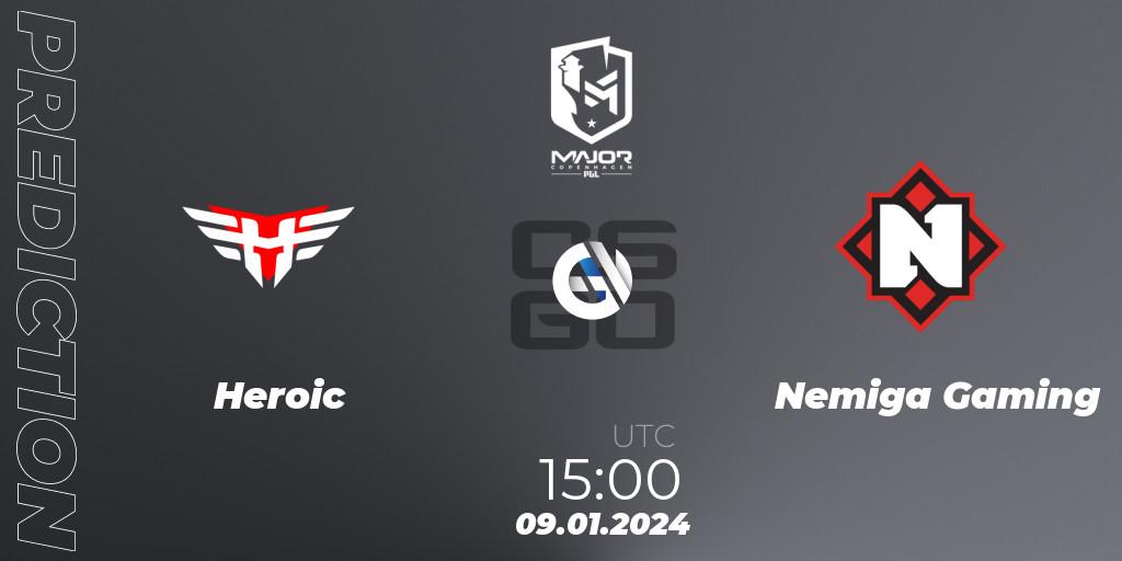 Pronóstico Heroic - Nemiga Gaming. 09.01.2024 at 15:00, Counter-Strike (CS2), PGL CS2 Major Copenhagen 2024 Europe RMR Open Qualifier 1