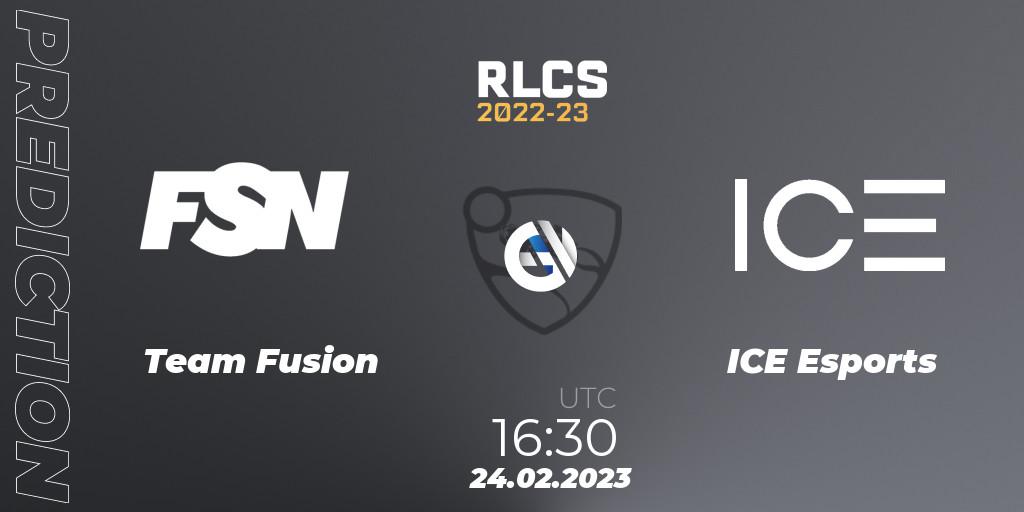 Pronóstico Team Fusion - ICE Esports. 24.02.2023 at 16:30, Rocket League, RLCS 2022-23 - Winter: Sub-Saharan Africa Regional 3 - Winter Invitational